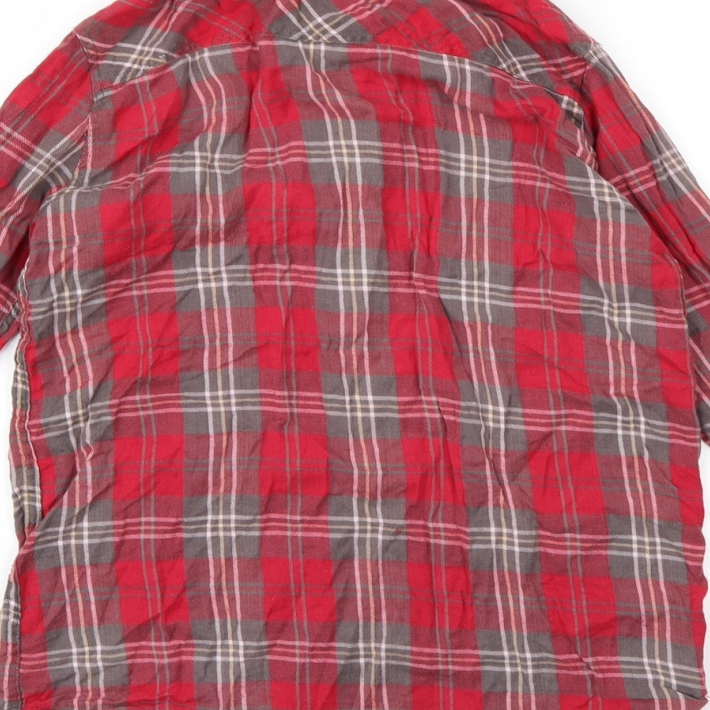 Topshop Womens Pink Check Basic Button-Up Size 8