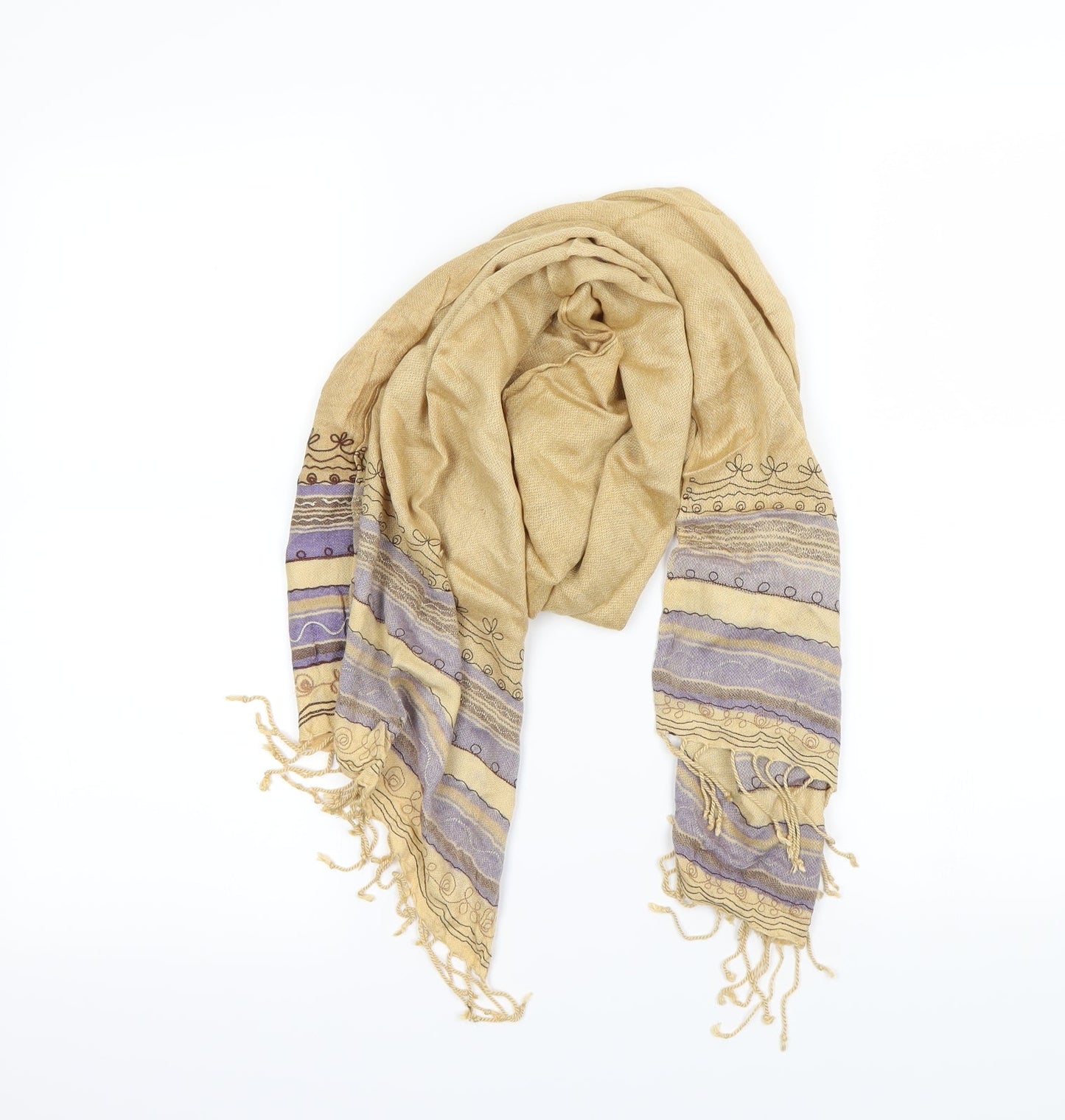 Preworn Unisex Beige Geometric Scarf