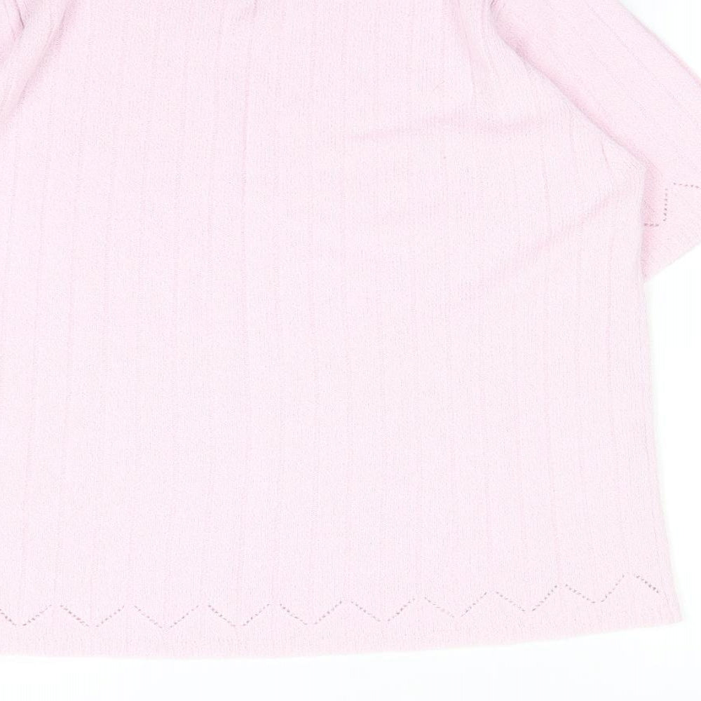 Preworn Womens Pink Basic T-Shirt Size 14