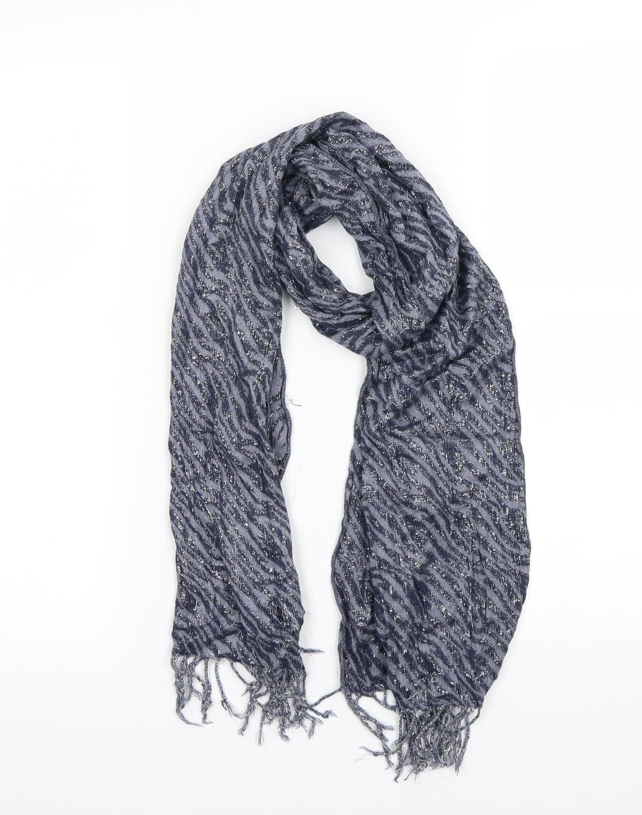 Preworn Unisex Blue Animal Print Scarf