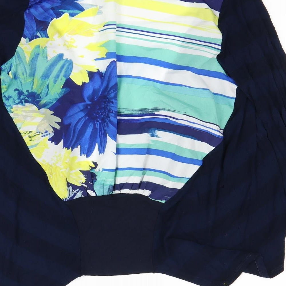 Per Una Womens Blue Floral Cardigan Jumper Size 10