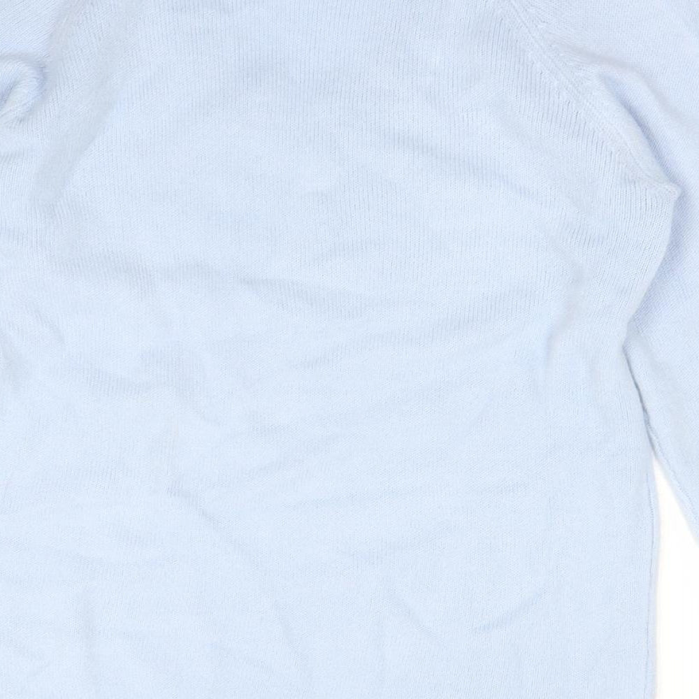 b. young Womens Blue Henley Jumper Size S