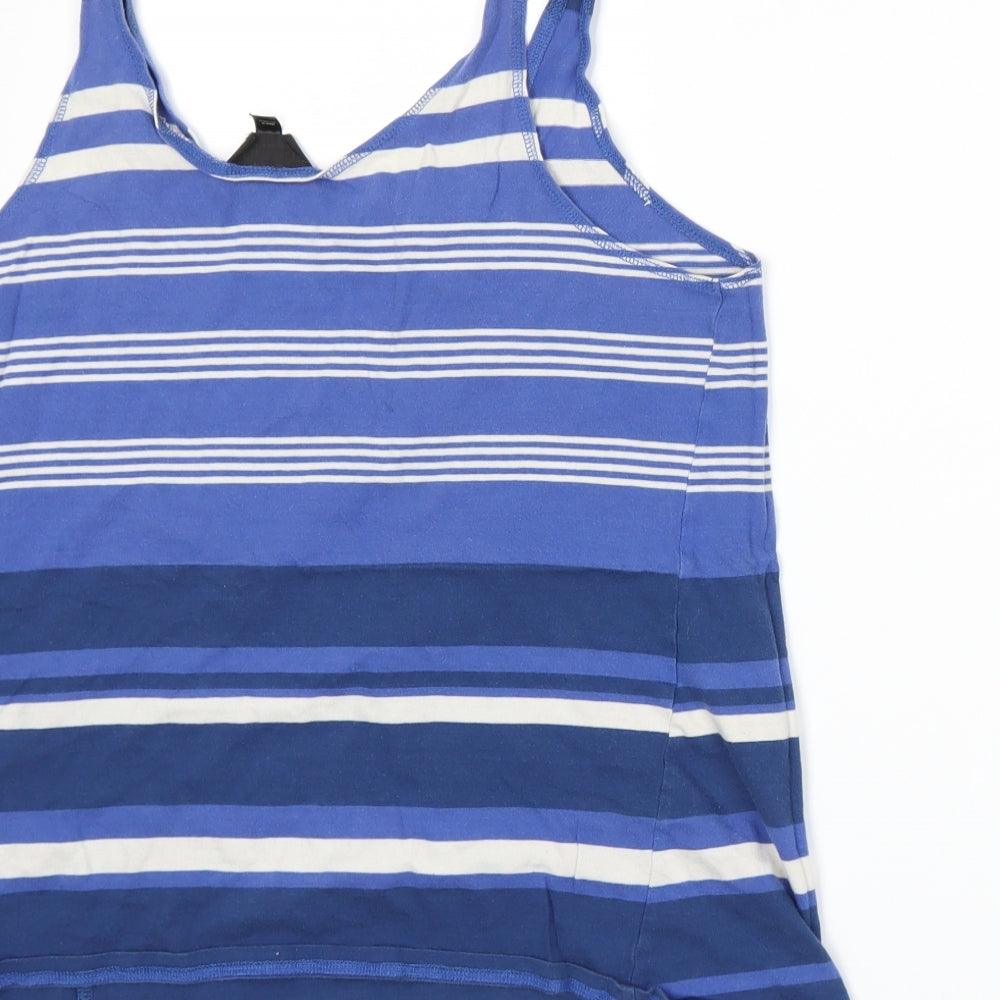 Topshop Womens Blue Striped Basic Tank Size 8