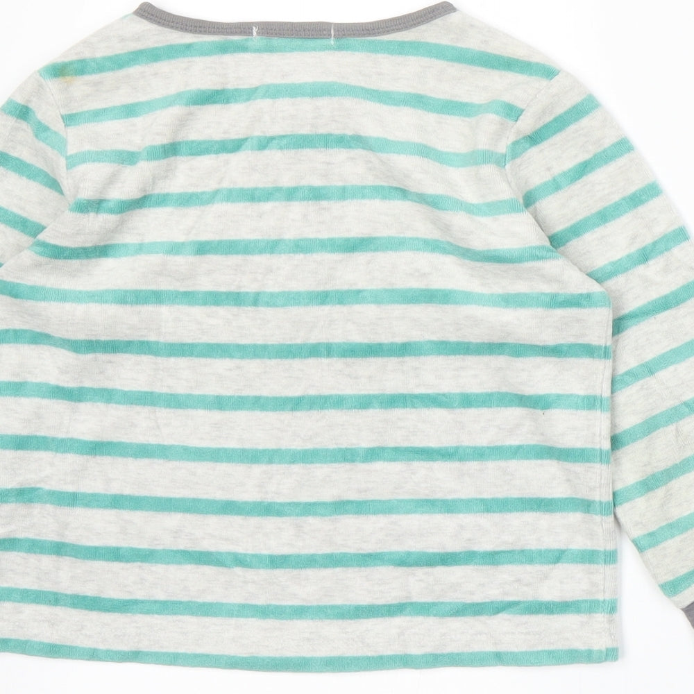 Monoprix Boys Green Striped Basic T-Shirt Size 3 Years