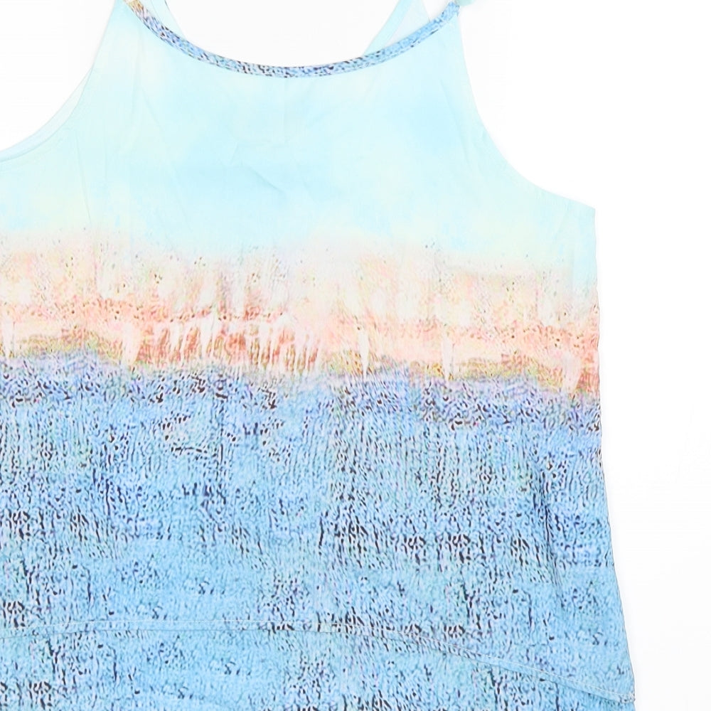 Sheilay Womens Blue Geometric Camisole Tank Size 6 - Layered