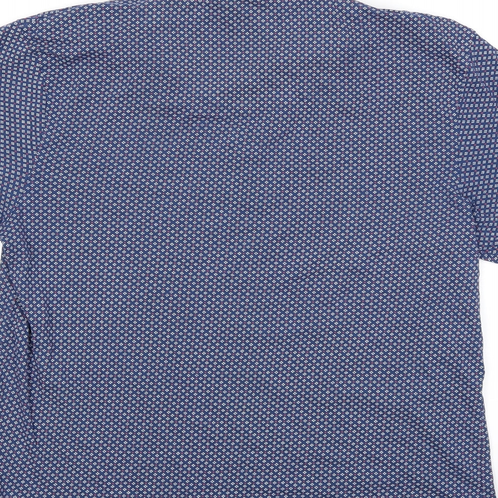 canda Mens Blue Geometric T-Shirt Size S