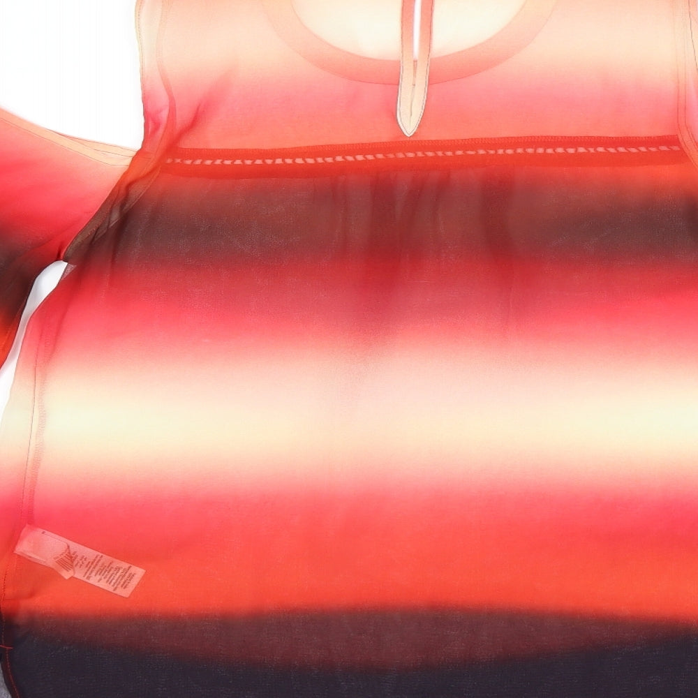 NEXT Womens Red Striped Basic Blouse Size 12