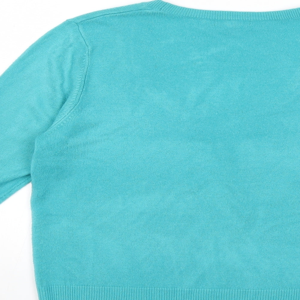 Papaya Womens Blue Knit Pullover Jumper Size 14
