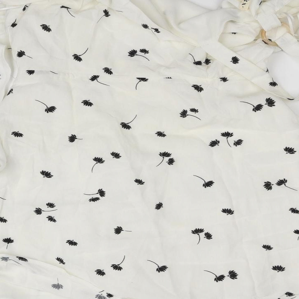 Dot & X Womens White Fit & Flare Size 8