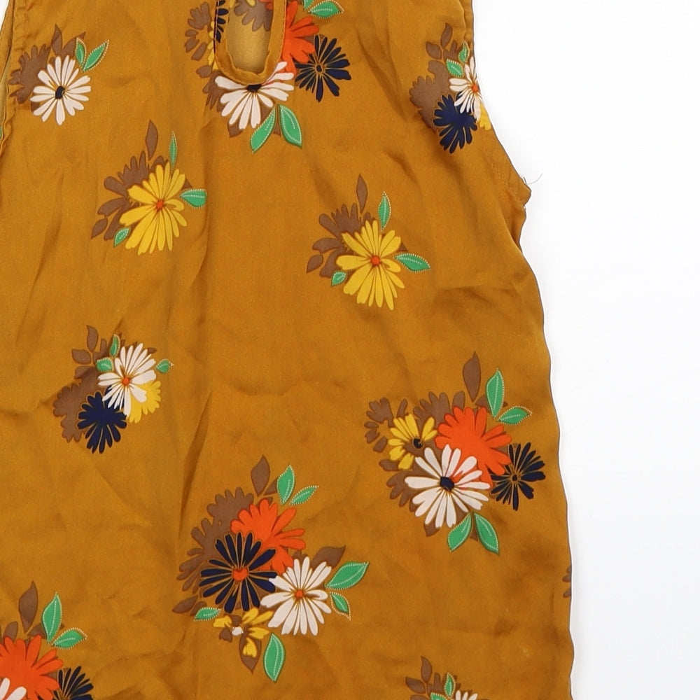 Atmosphere Womens Brown Floral Basic Tank Size 8
