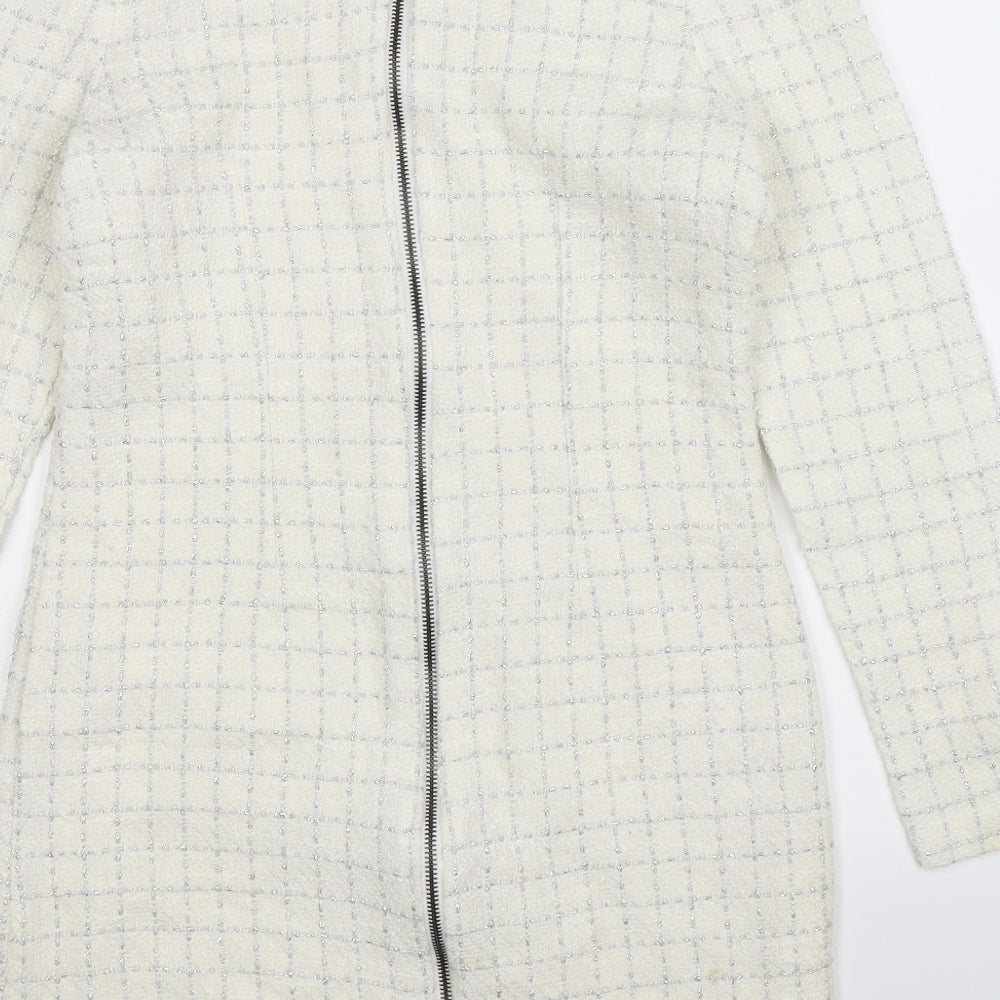 Ye Ye Womens White Check Bodycon Size S