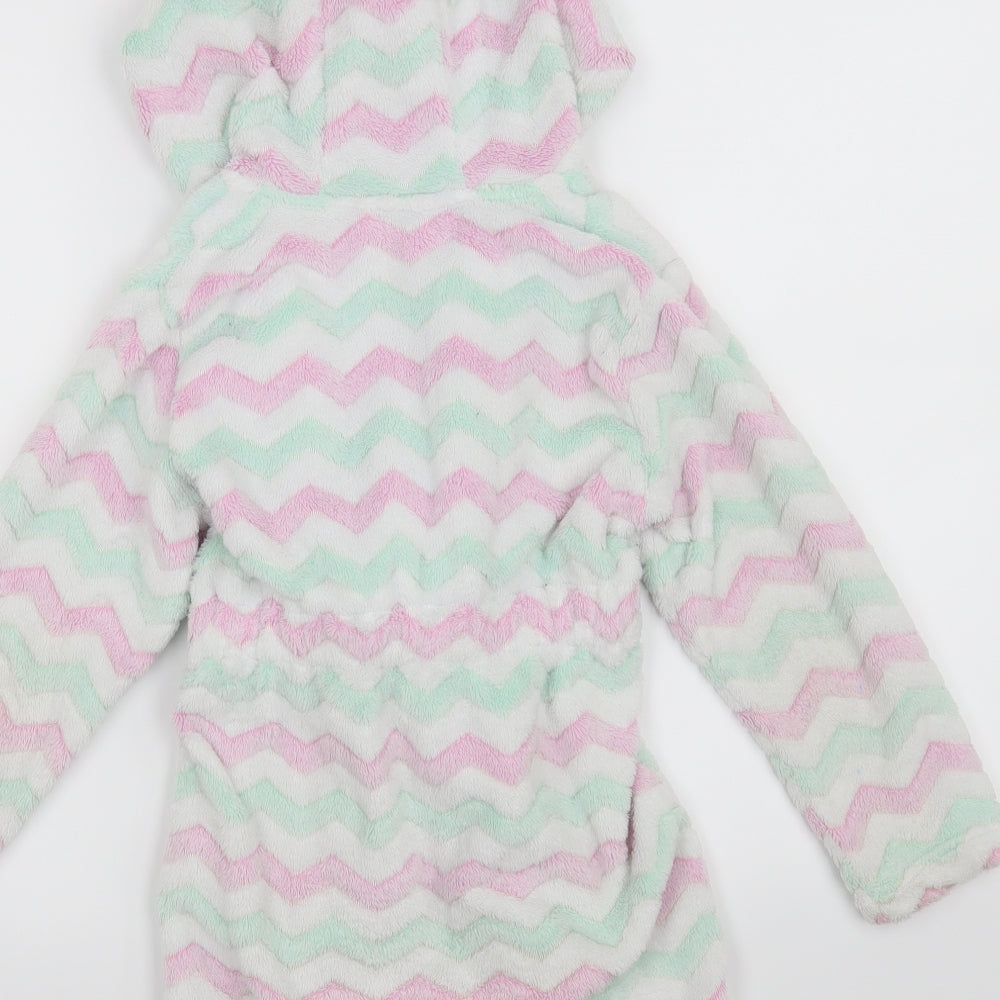 Matalan Girls Blue Solid Top Robe Size 6 Years