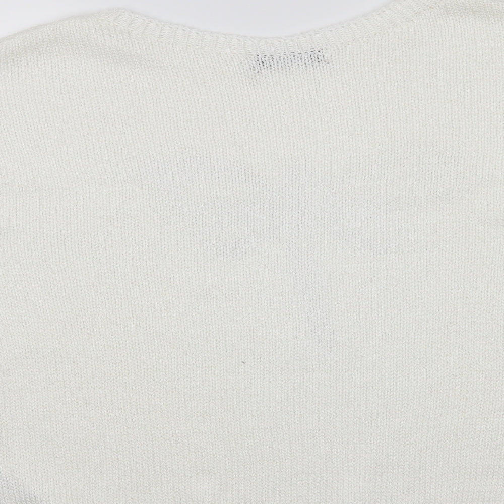 Moda Womens White Pullover Jumper Size 18