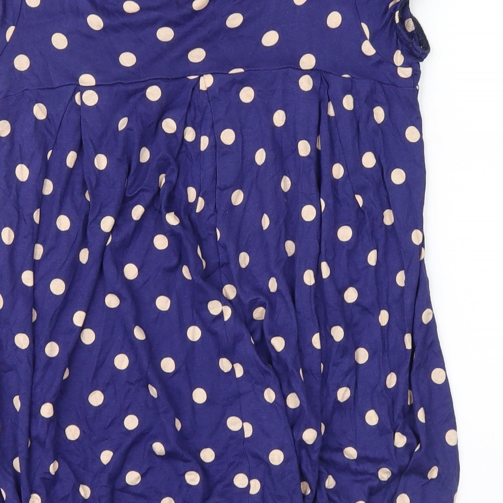 no brand Womens Blue Polka Dot Basic Blouse Size 8