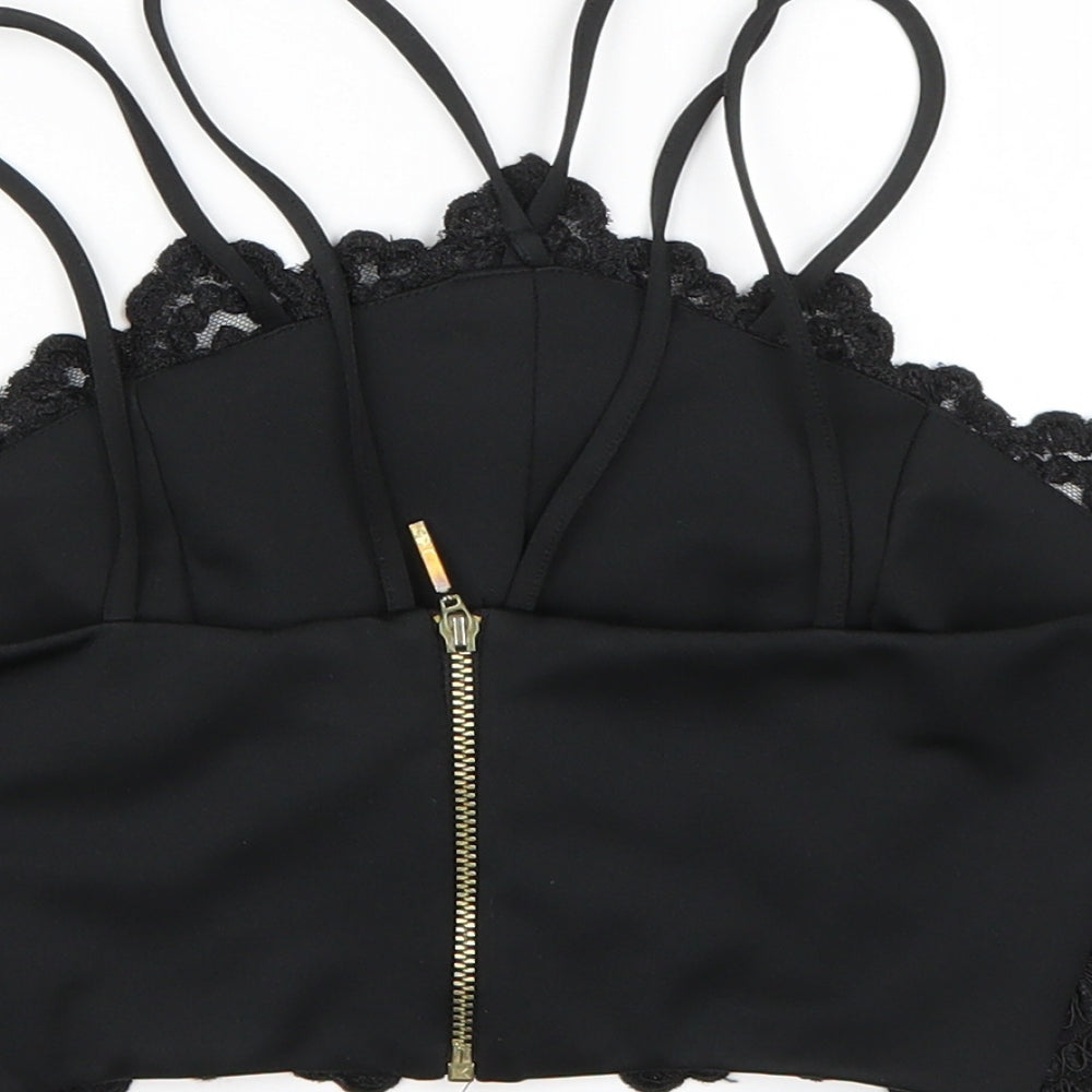 River Island Womens Black Cropped Tank Size 8