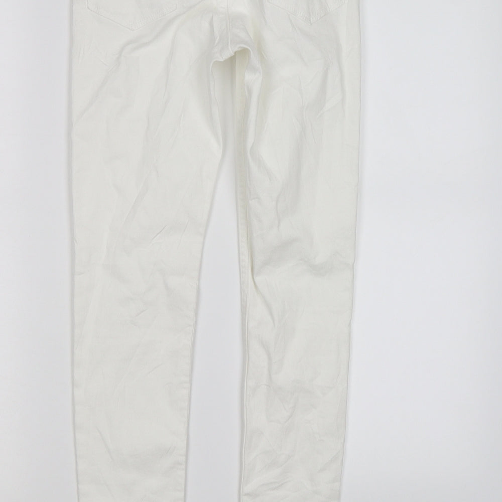 Divided Womens White Denim Skinny Jeans Size 6 L26 in