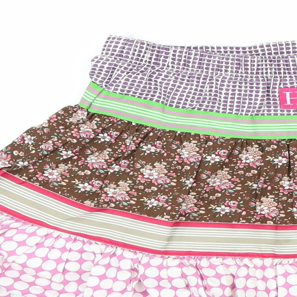 hilly chrisp Girls Purple Polka Dot A-Line Skirt Size 3 Years - Flower