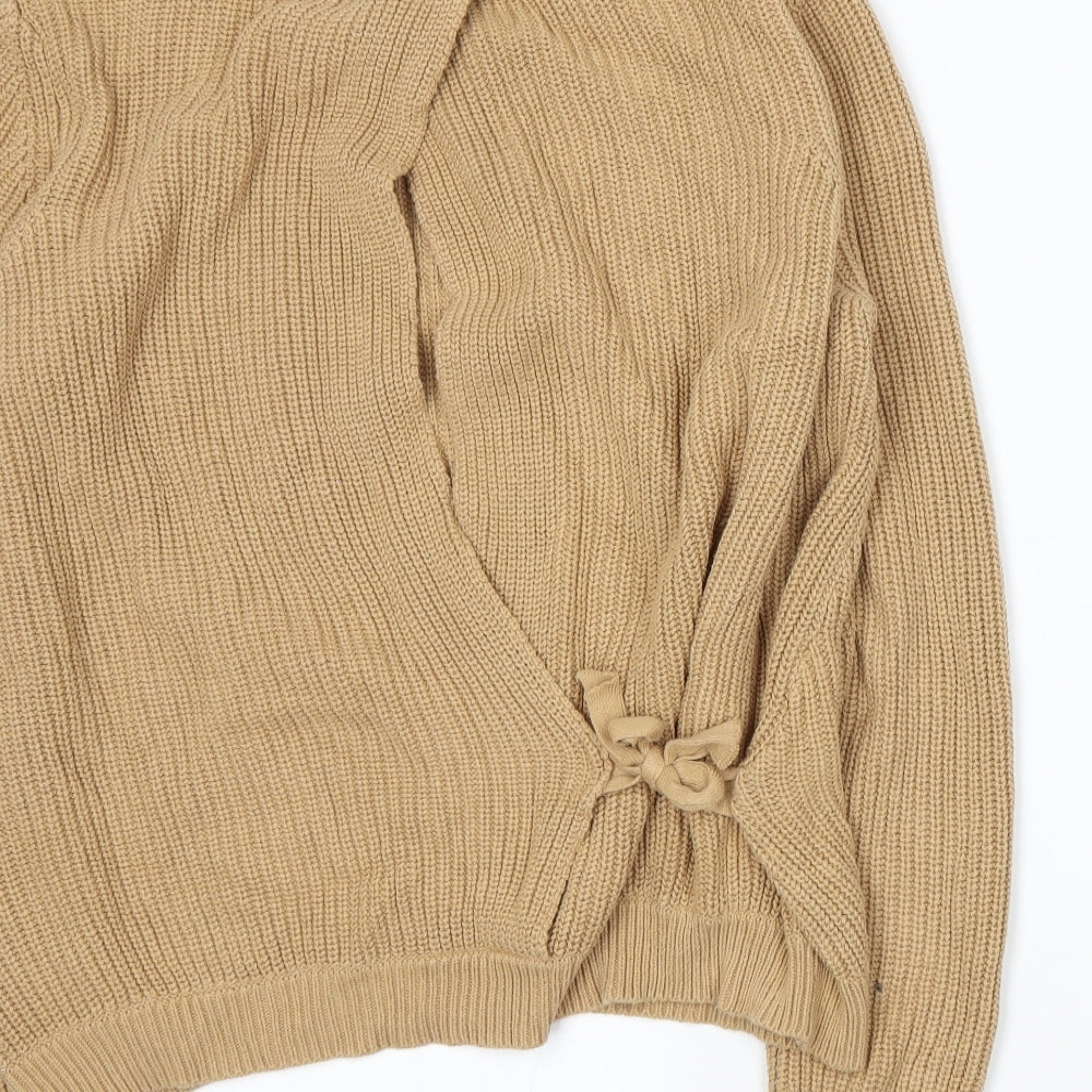 Warehouse Womens Beige Knit Pullover Jumper Size 6