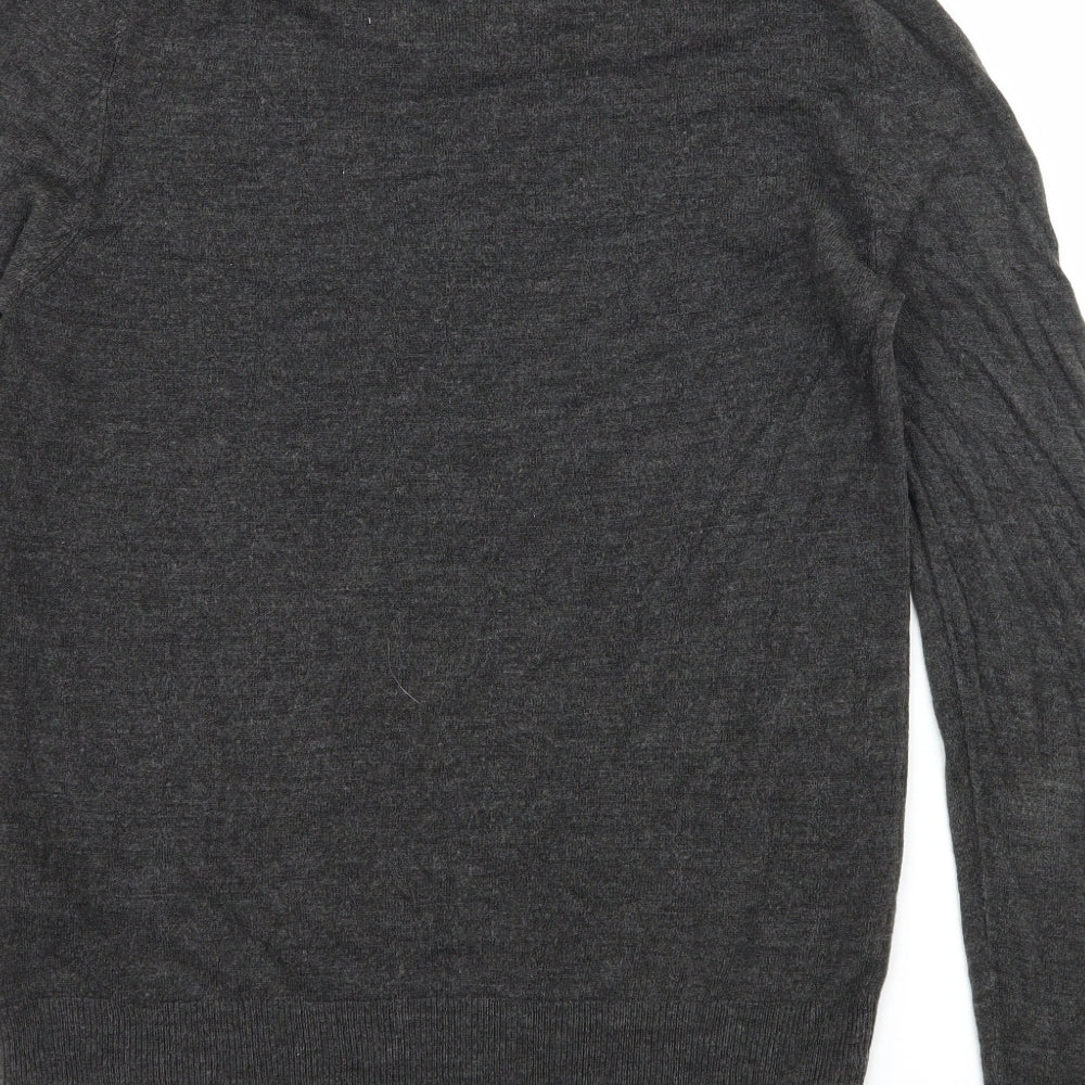 F&F Mens Grey Knit Pullover Jumper Size S