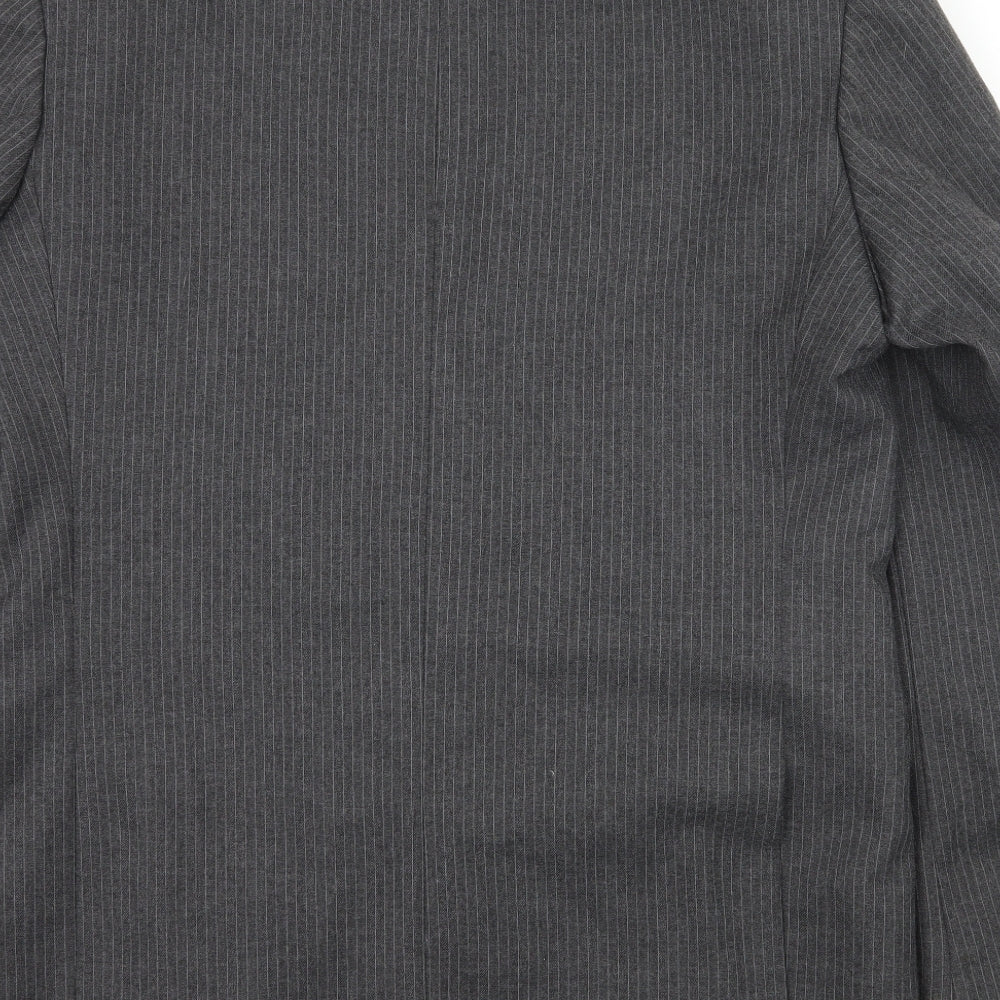 Hodges Mens Grey Striped Jacket Suit Jacket Size L