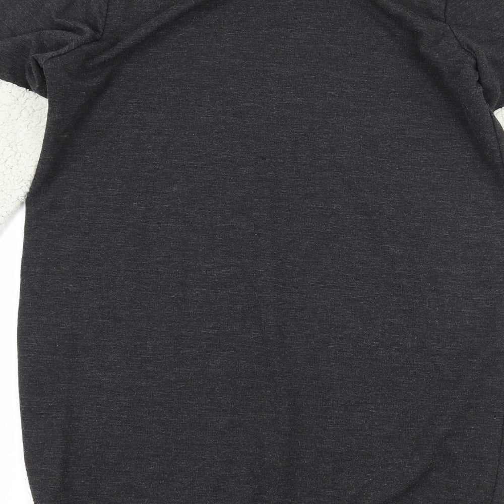 Select Womens Grey Colourblock Jersey Pullover Sweatshirt Size 10