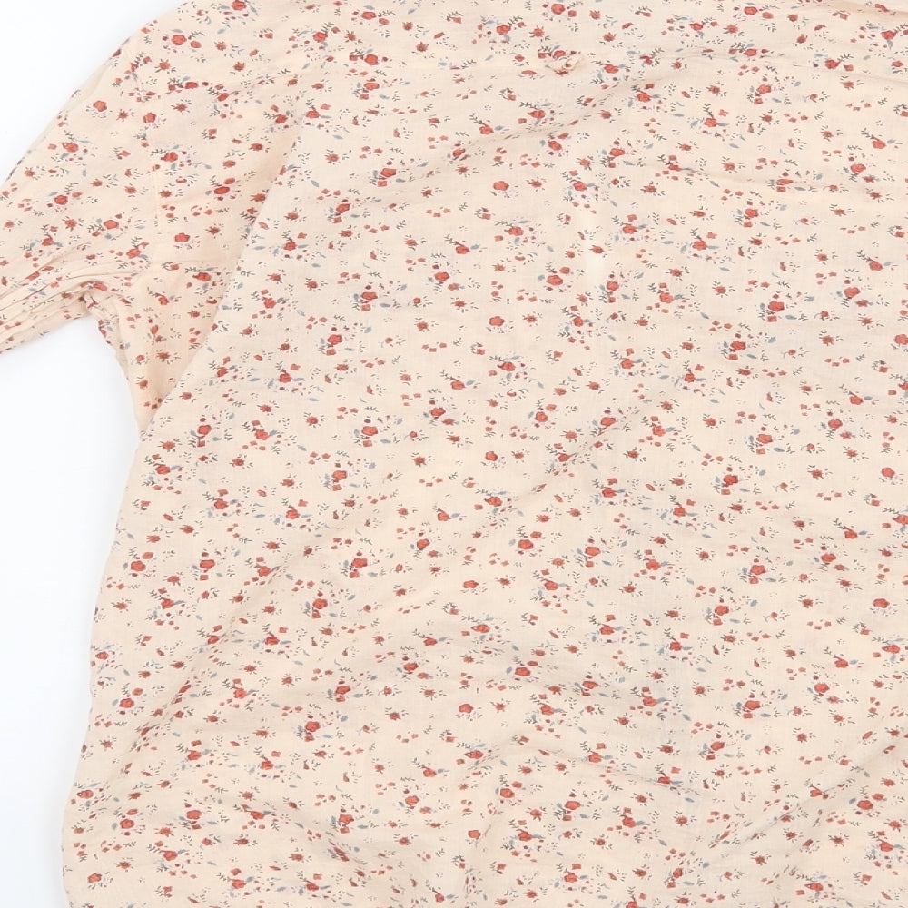 Denim CO Womens Pink Floral Basic Button-Up Size 10