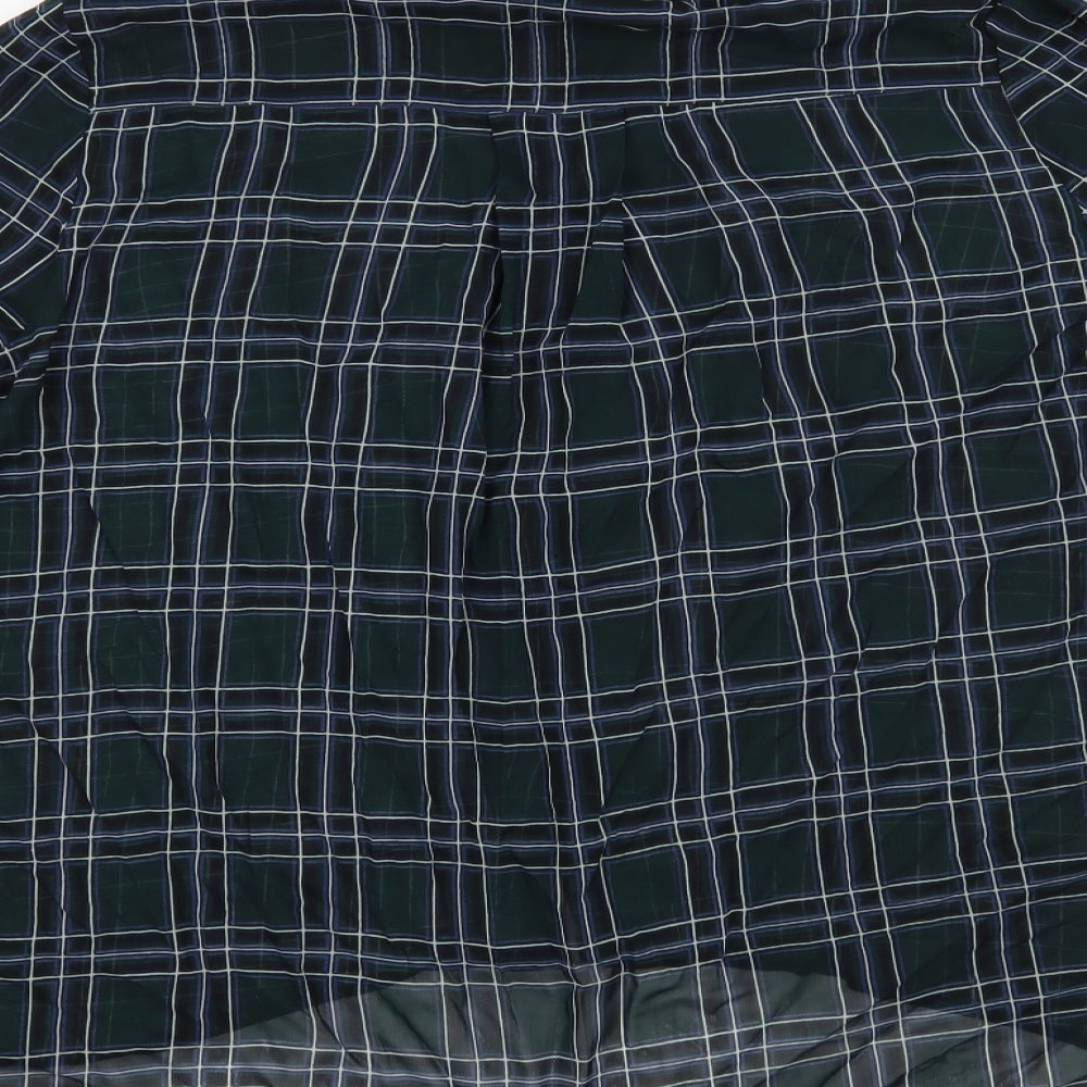 Atmosphere Womens Green Striped Basic Button-Up Size 12