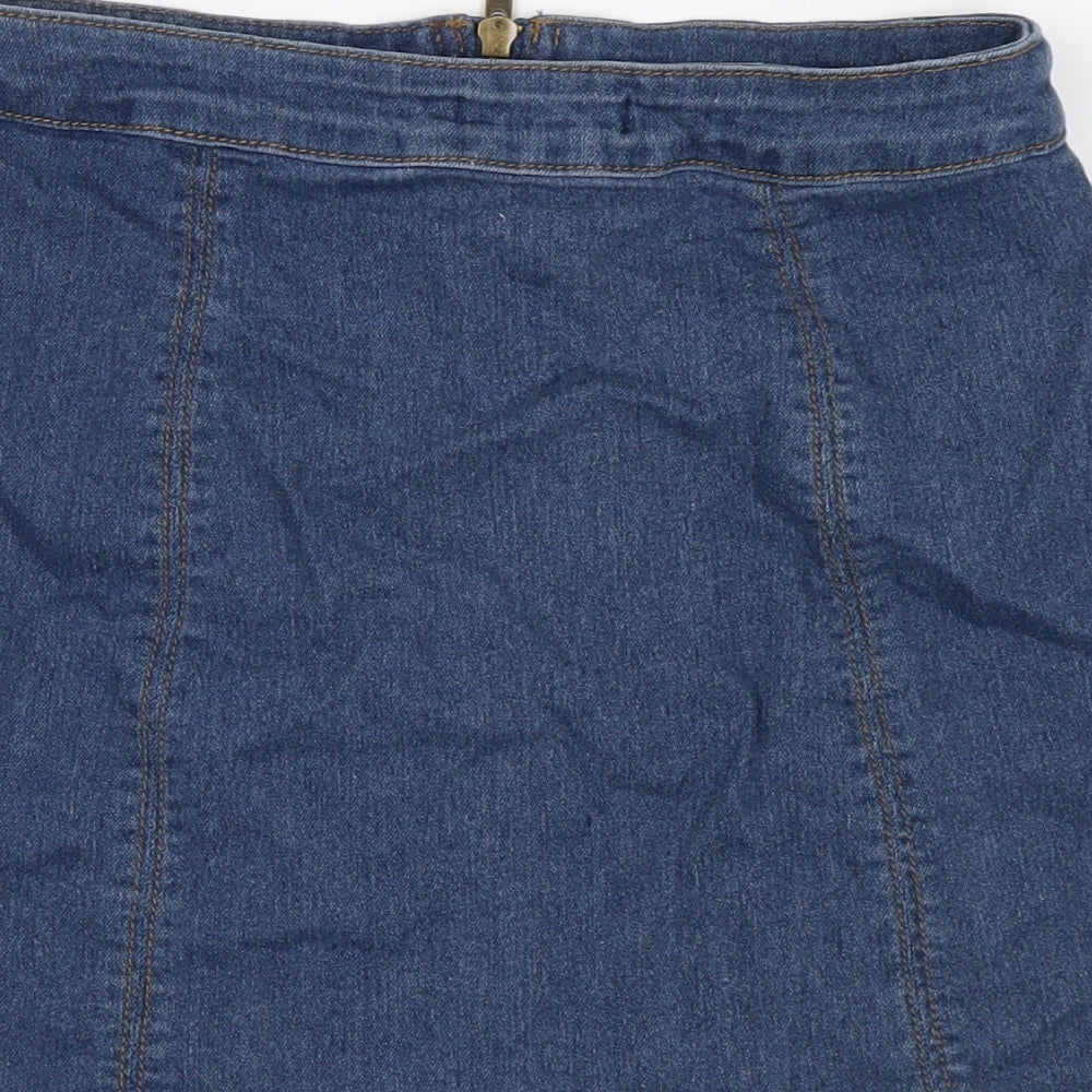 FOREVER 21 Womens Blue Denim Straight & Pencil Skirt Size M