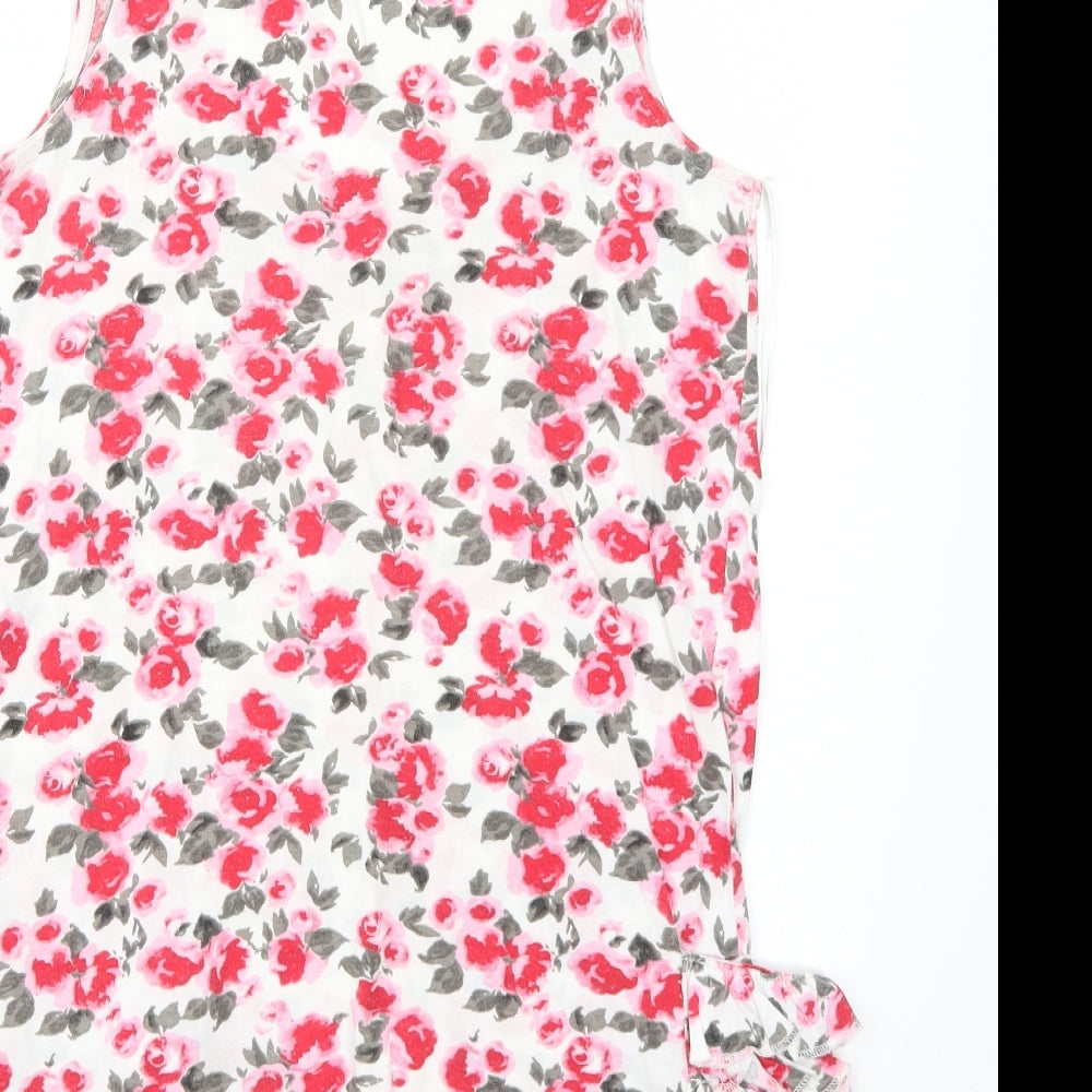 Denim Womens White Floral Basic T-Shirt Size 8