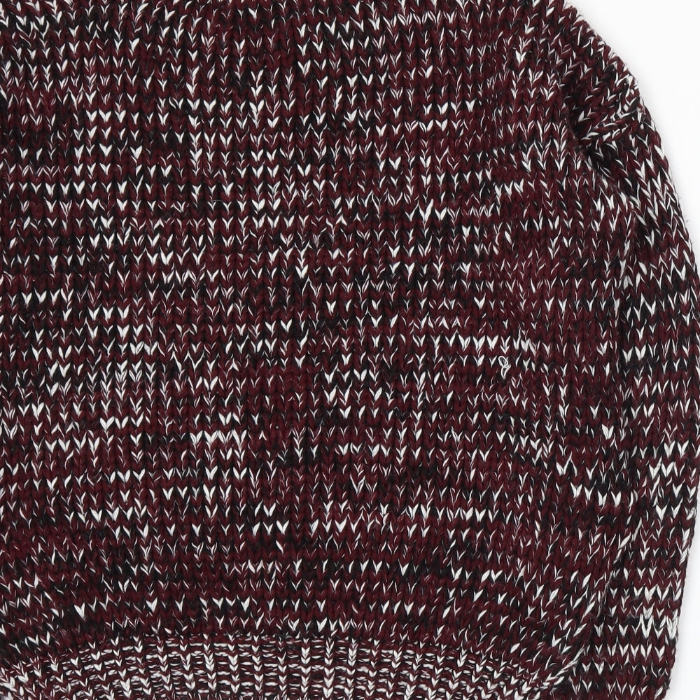 New Look Womens Red Knit Pullover Jumper Size S