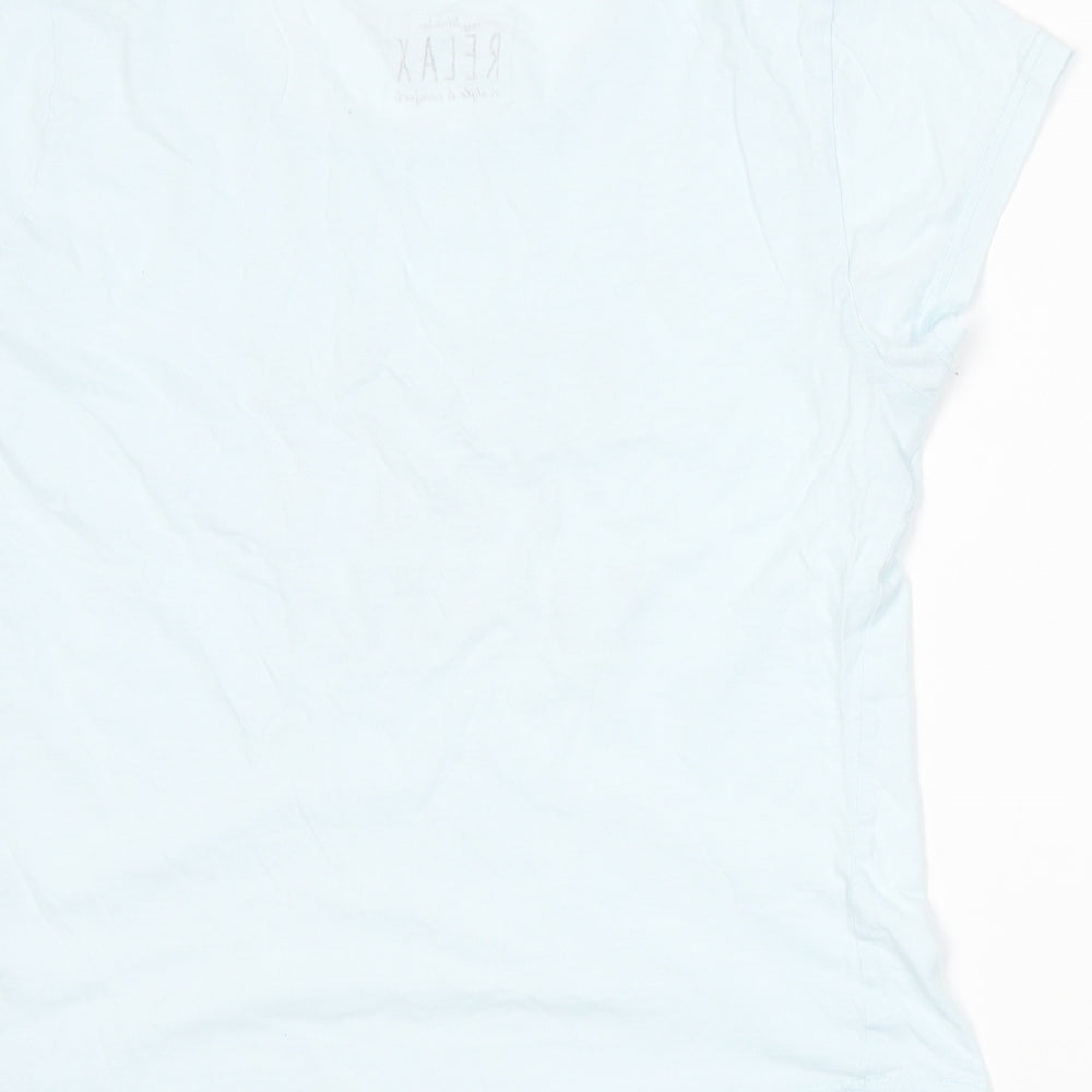 Peacocks Womens Blue Basic T-Shirt Size 12