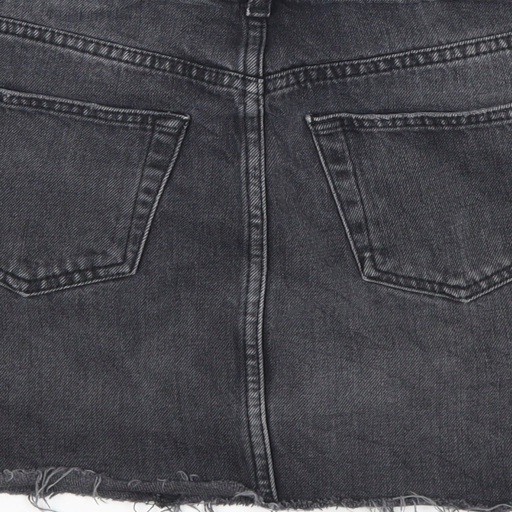 Topshop Womens Grey Denim Mini Skirt Size 8