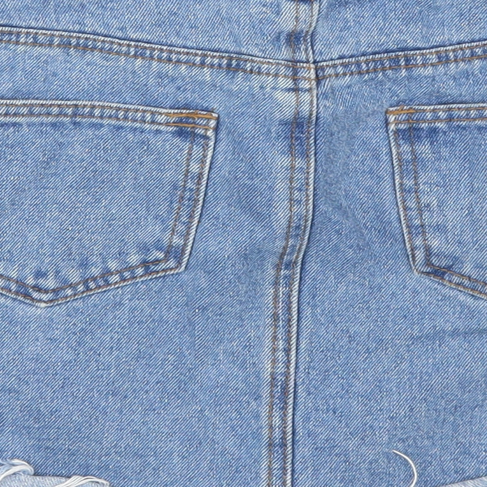 Preworn Womens Blue Denim Mini Skirt Size 26 in
