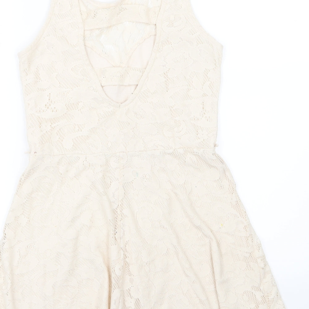 Internacionale Womens Beige Skater Dress Size 10