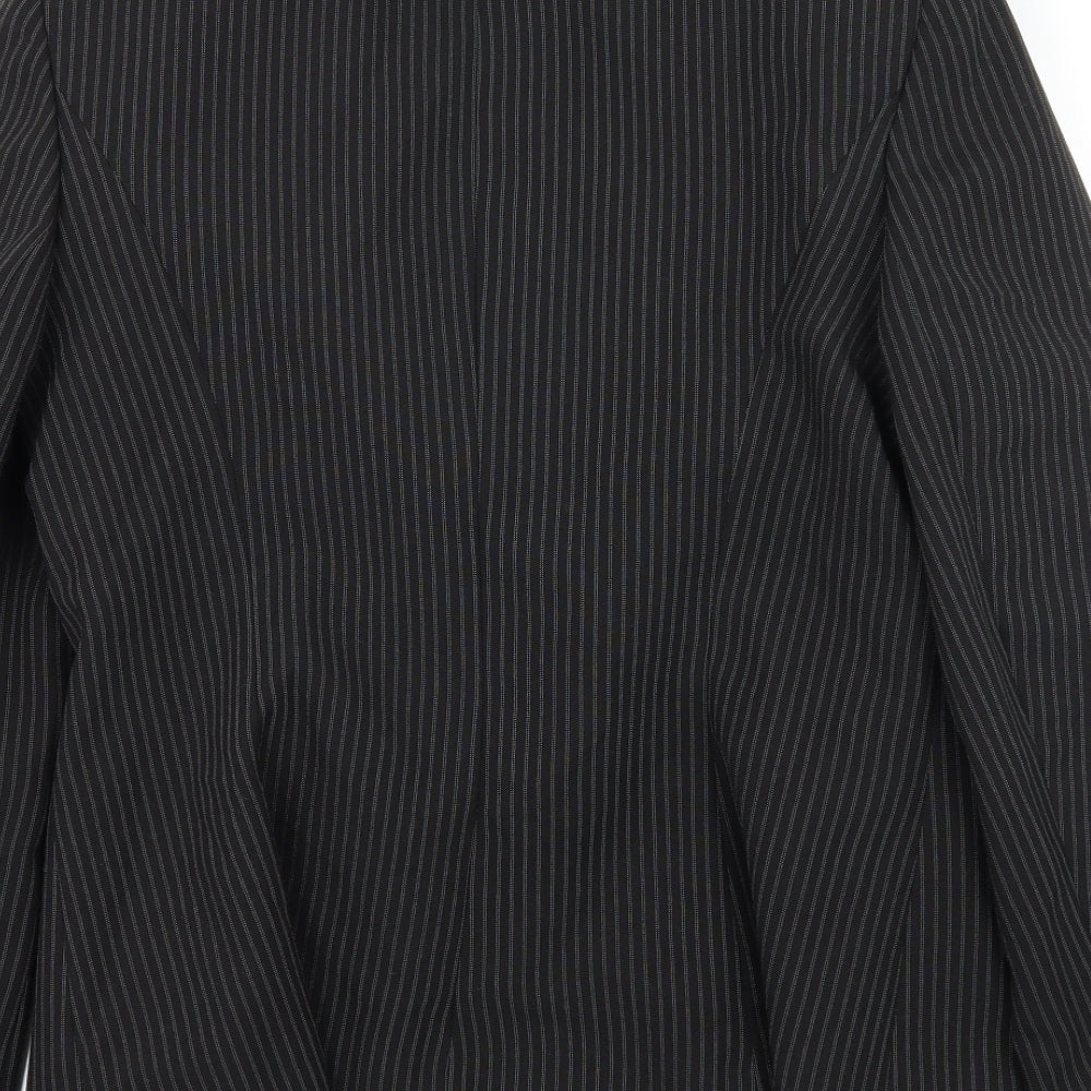 Papaya Womens Black Striped Jacket Suit Jacket Size 12