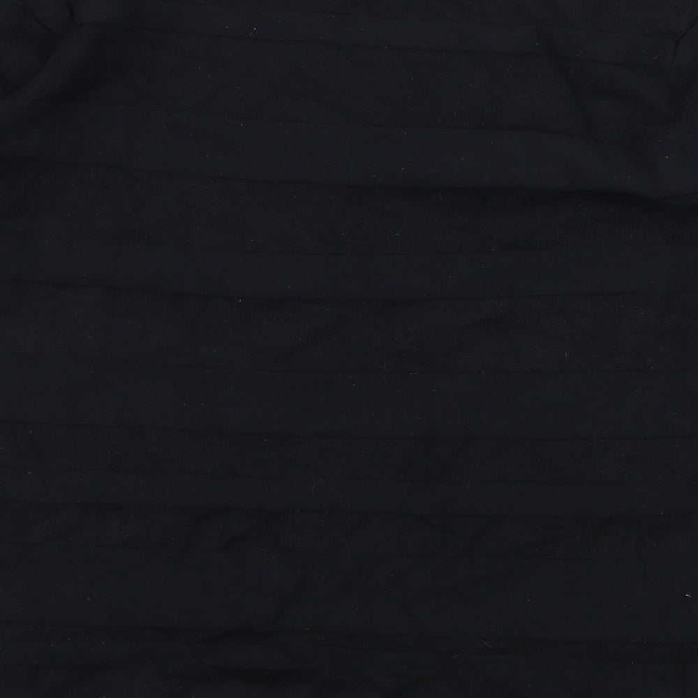 BHS Womens Black Striped Knit Pullover Jumper Size 14