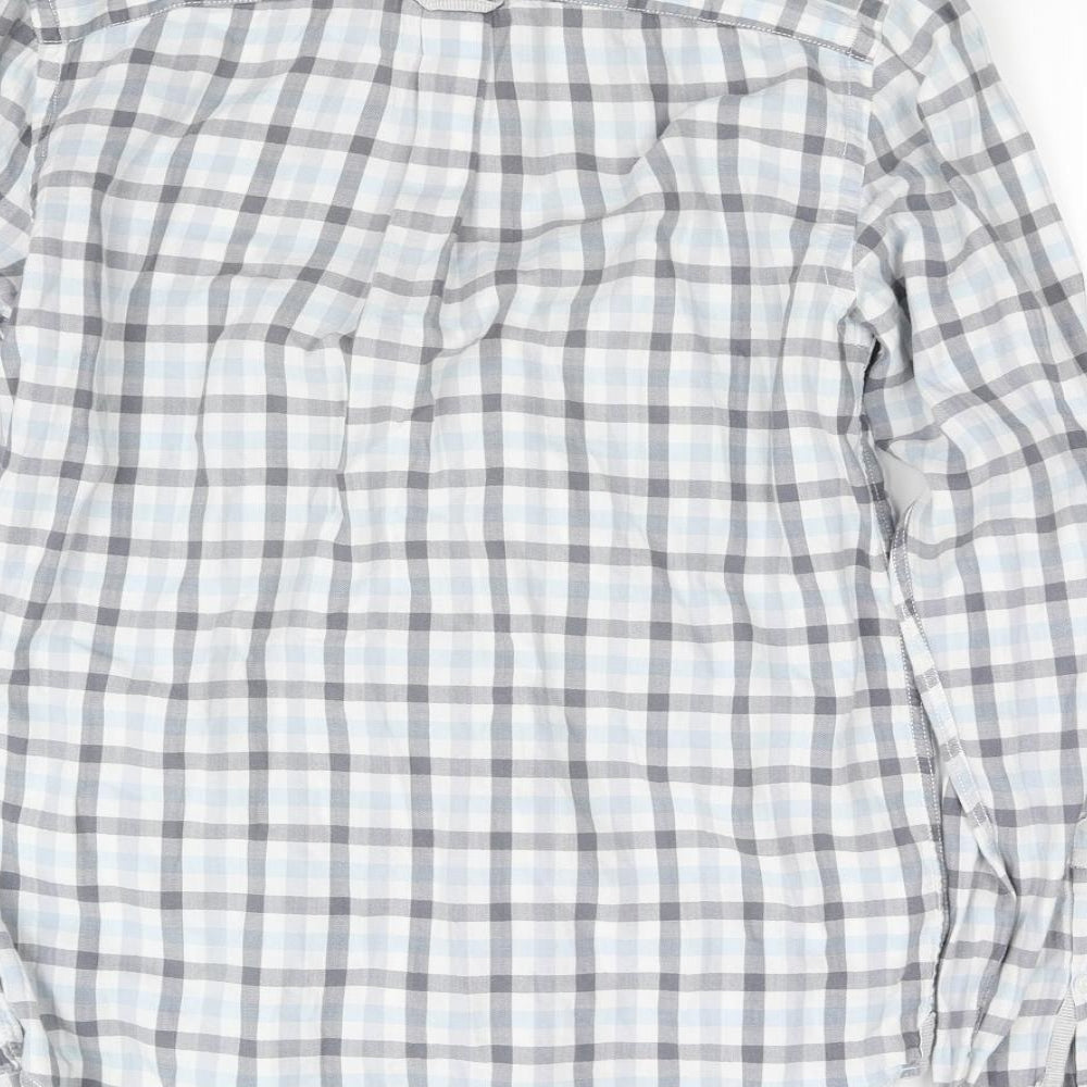 River Island Womens Blue Check Basic Button-Up Size 2