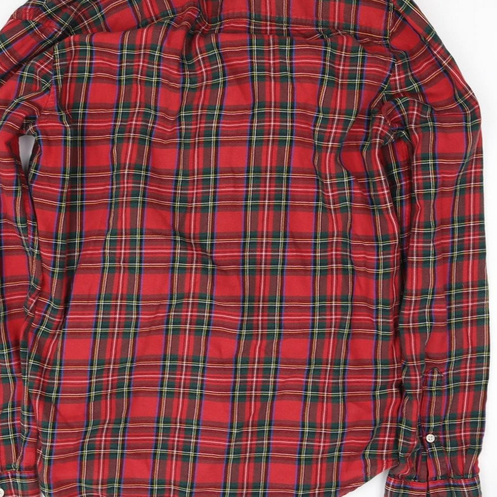 NEXT Womens Red Check Basic Button-Up Size S