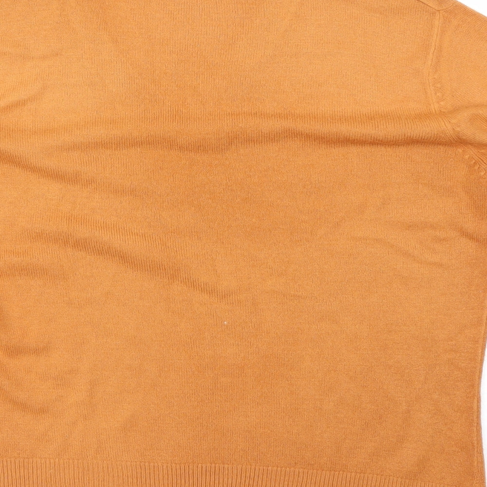 M&Co Womens Orange Pullover Jumper Size M