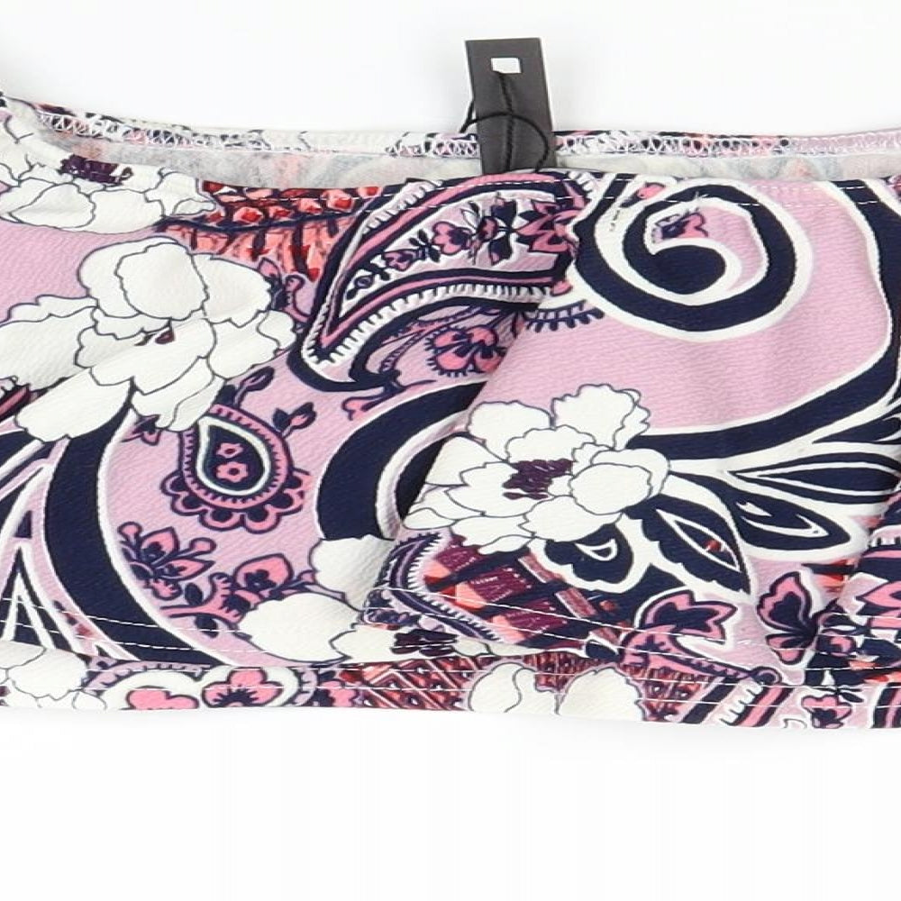 lotd Womens Pink Floral Cropped Blouse Size 8