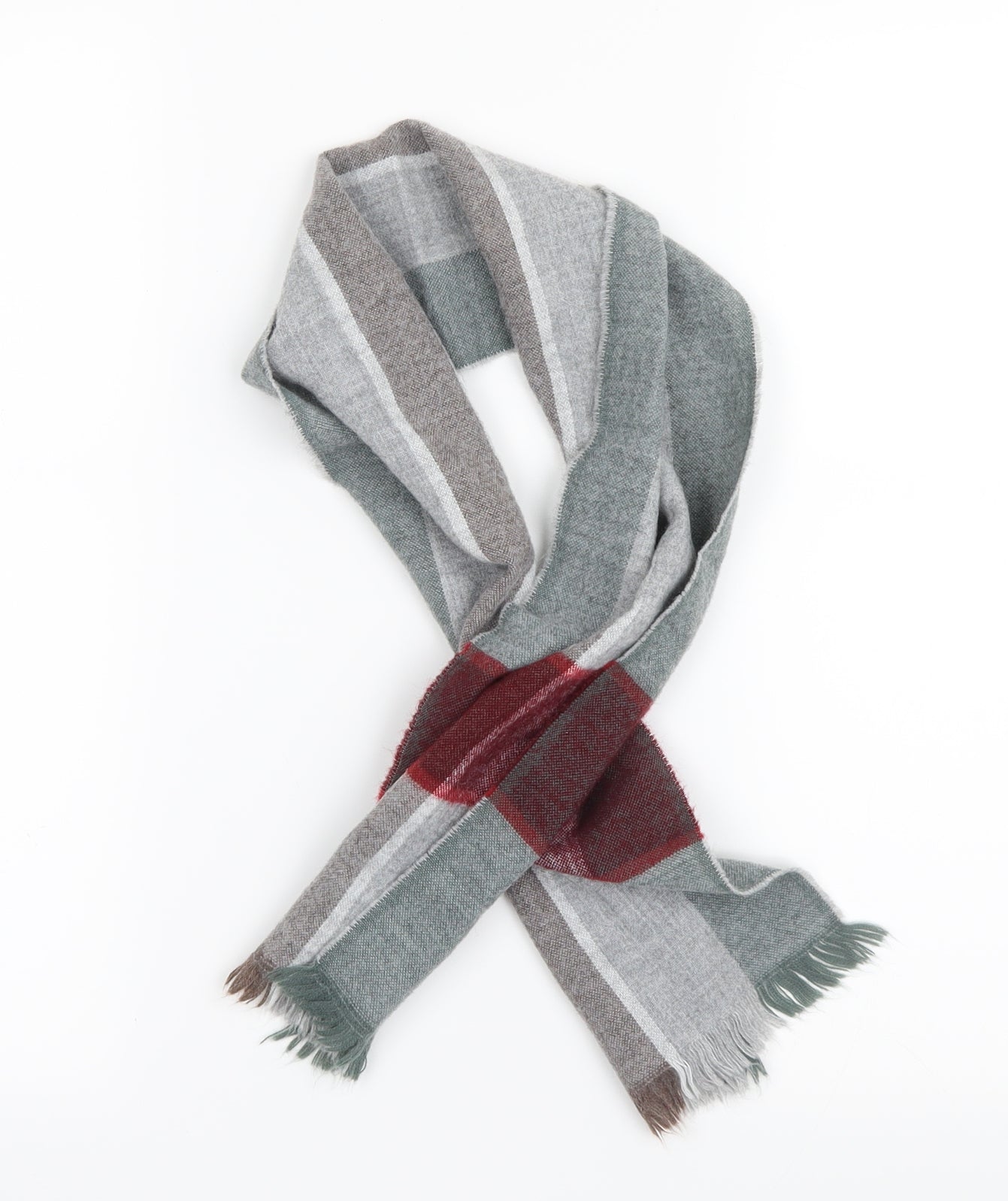Pierre Pascal Unisex Green Check Scarf