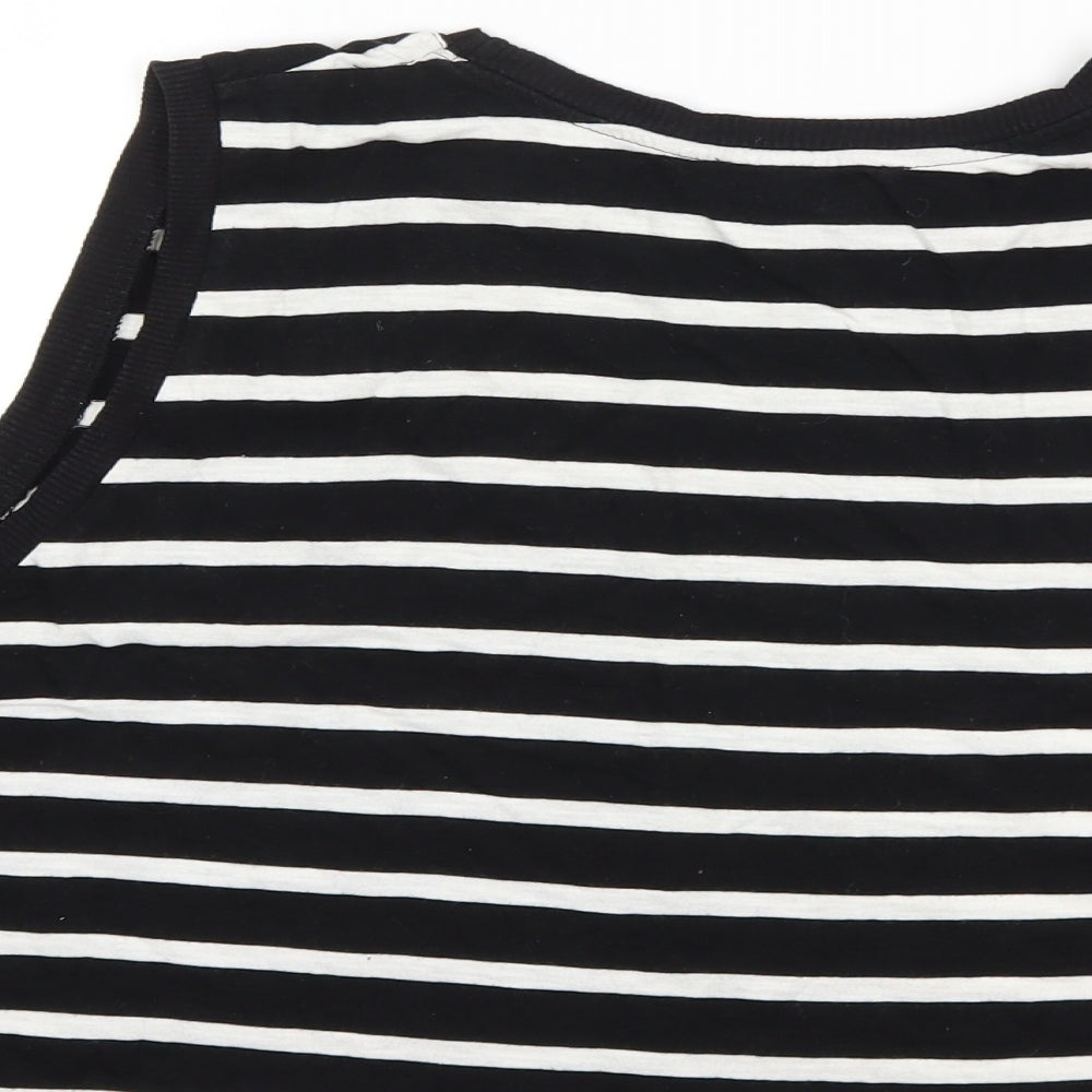 Atmosphere Womens Black Striped Basic Tank Size XL