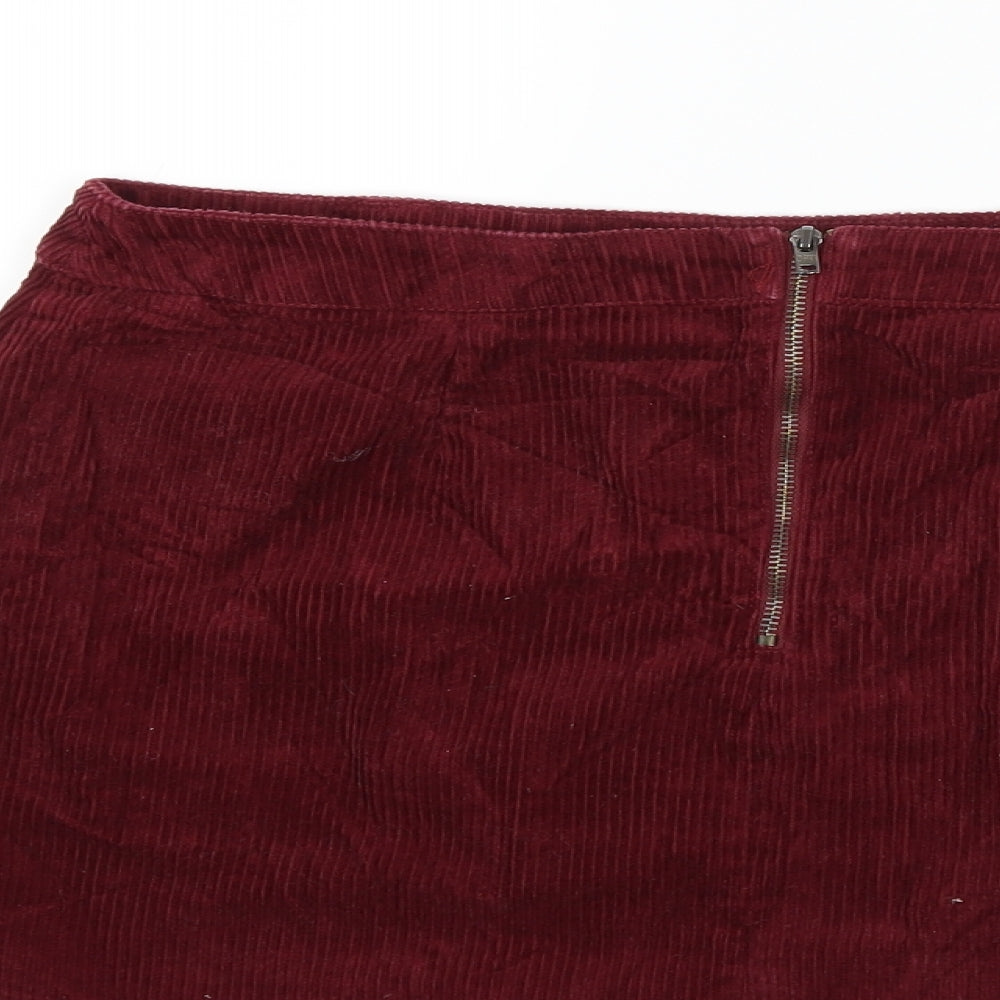 BDG Womens Red Corduroy Mini Skirt Size M