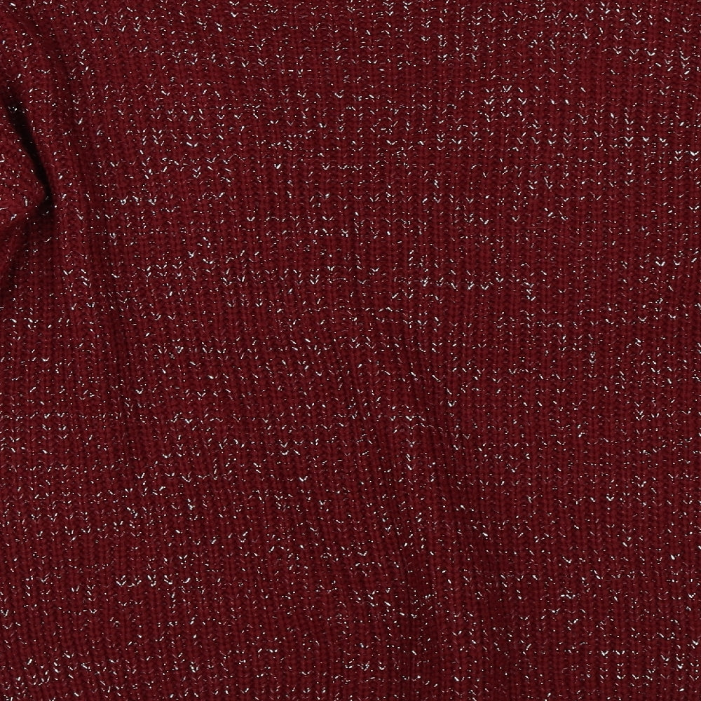 Misspap Womens Red Pullover Jumper Size M