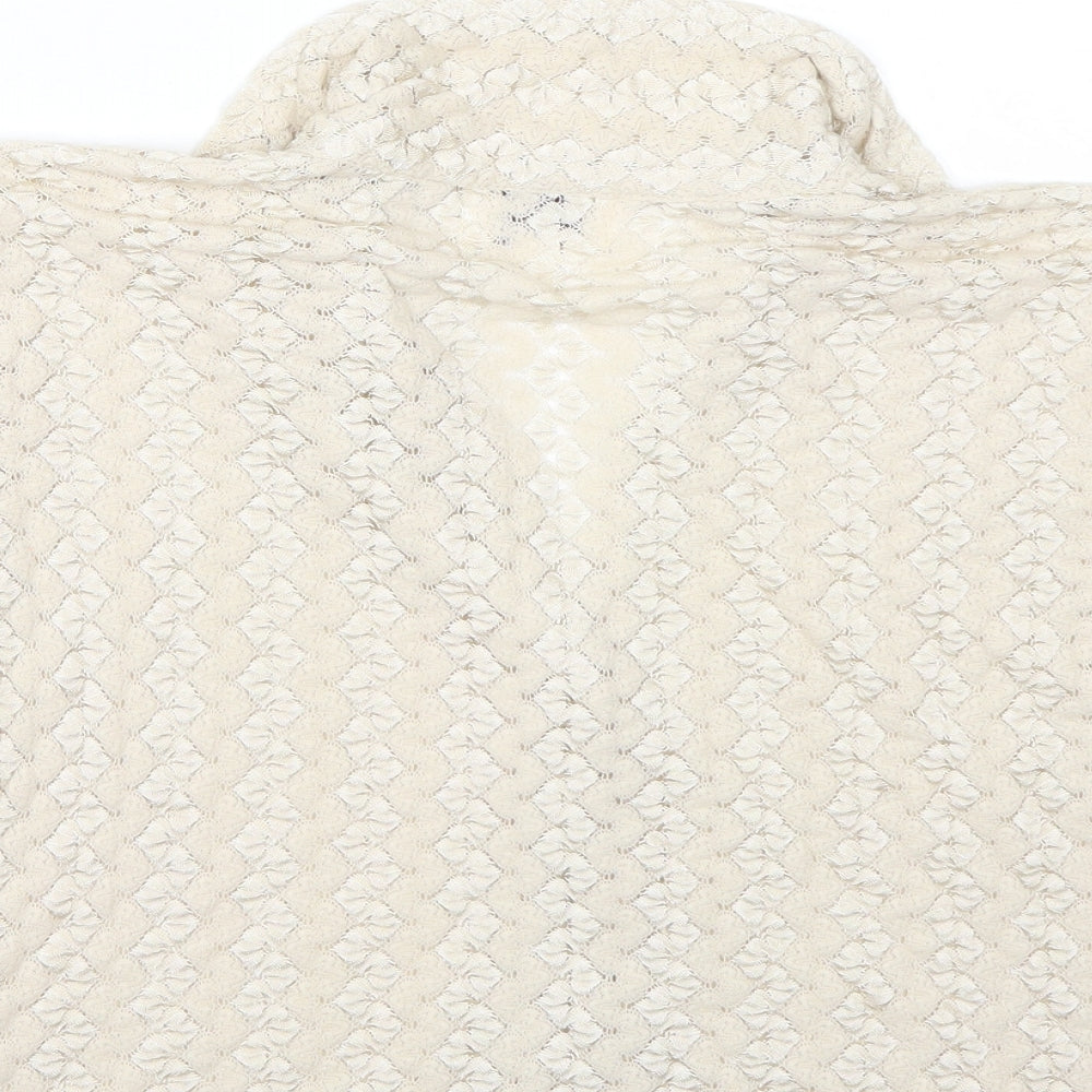 Nouveau Edition Womens Beige Basic Button-Up Size M