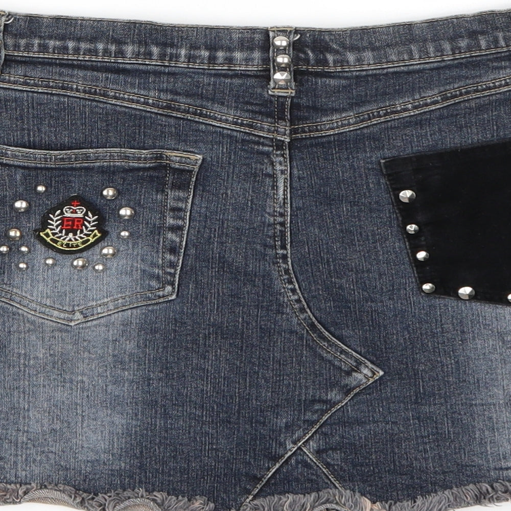 Riverisland Womens Blue A-Line Skirt Size 12