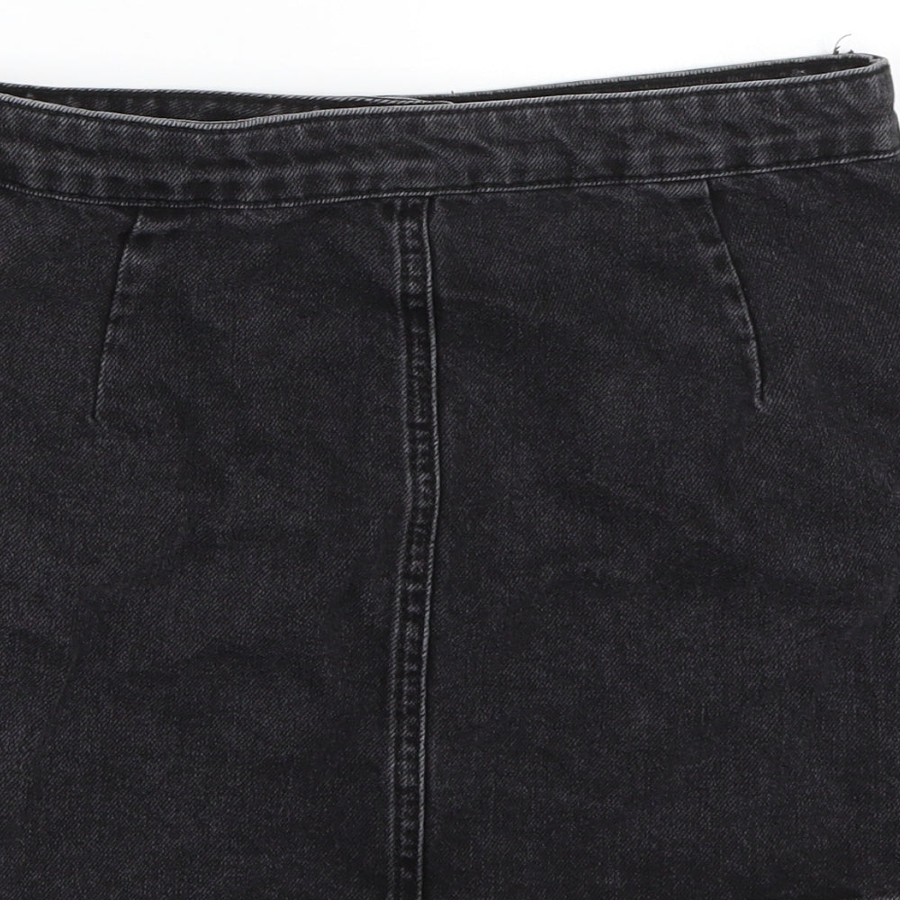 Topshop Womens Grey A-Line Skirt Size 8