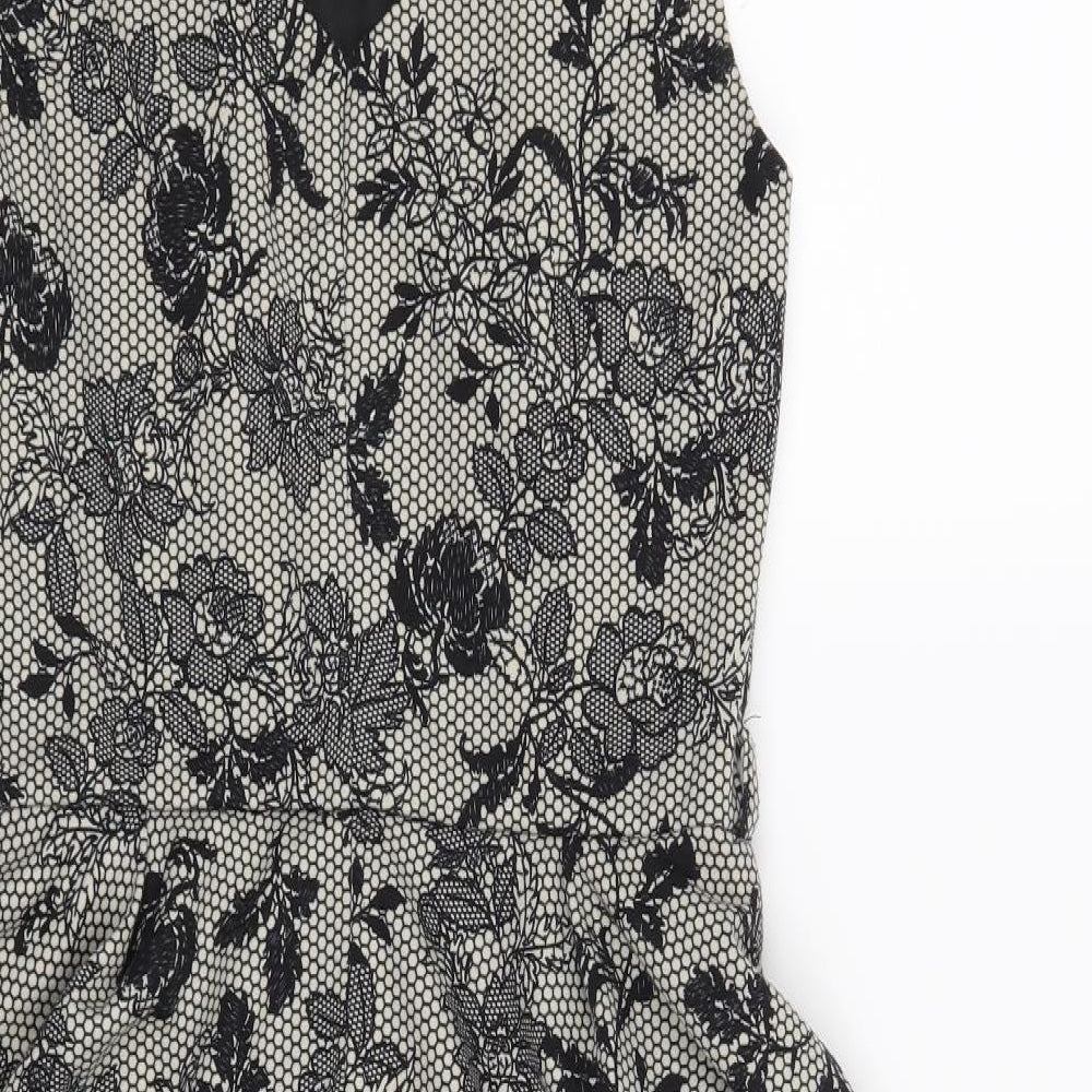 Billie & Blossom Womens Black Floral Shift Size 12