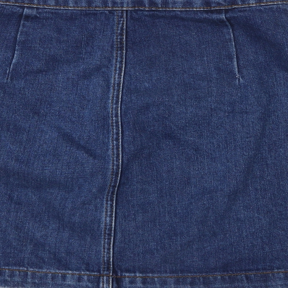 Topshop Womens Blue Denim A-Line Skirt Size 8