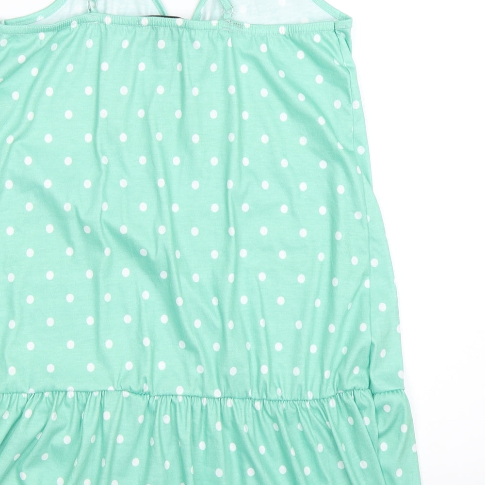 In the Style Womens Green Polka Dot Basic Tank Size 8